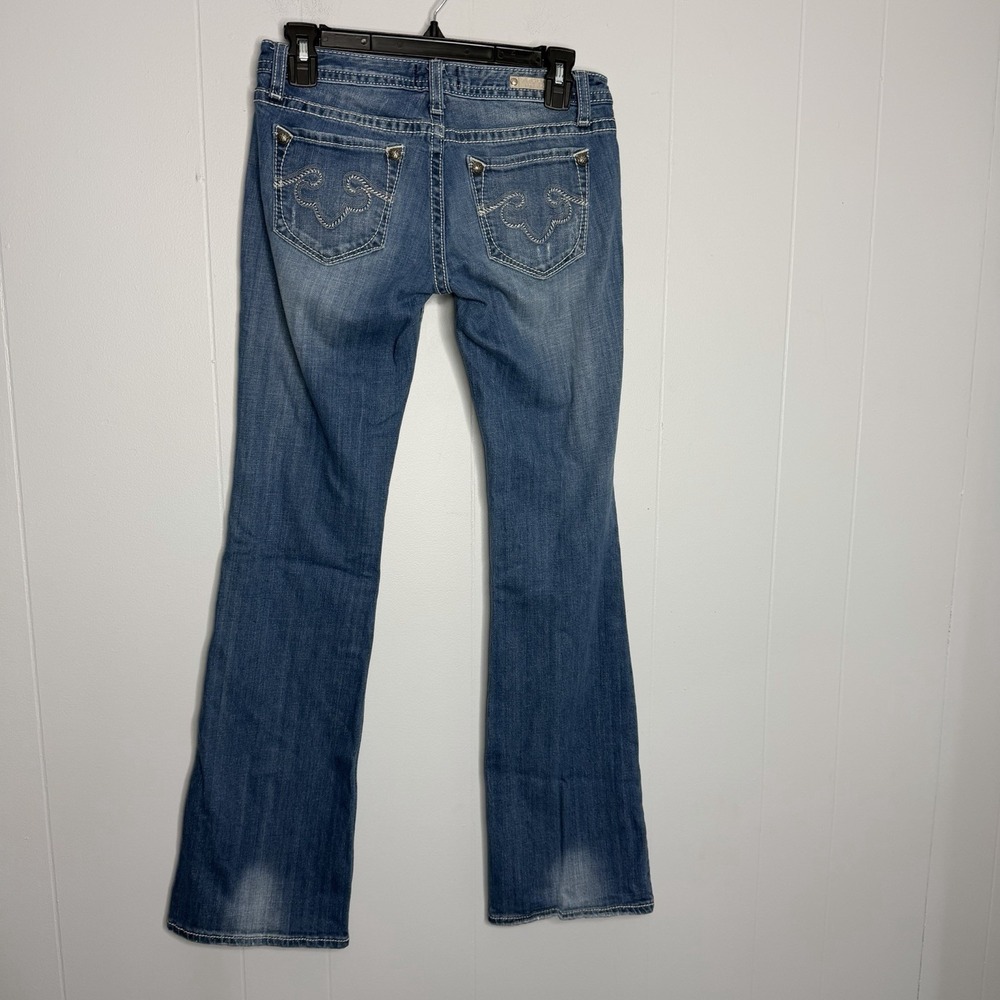 Express Rerock bootcut jeans sz 2R low rise medium wash stretch blue Y2K grunge - Picture 6 of 9